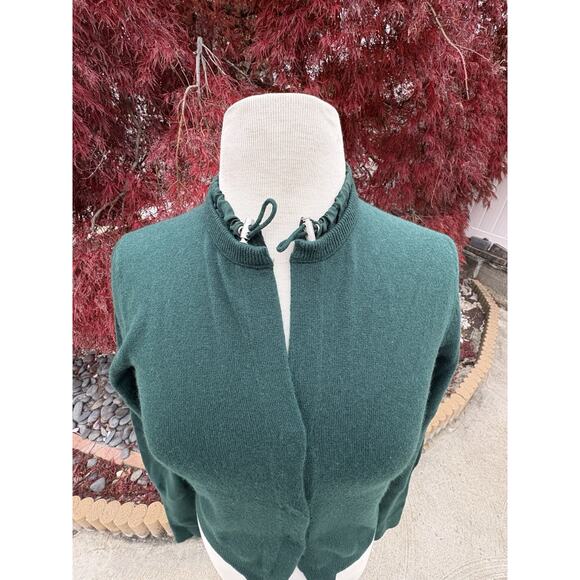 Brunello Cucinelli Women Cashmere Cardigan Sweater Deep Green Snap Front Size M - Picture 4 of 13